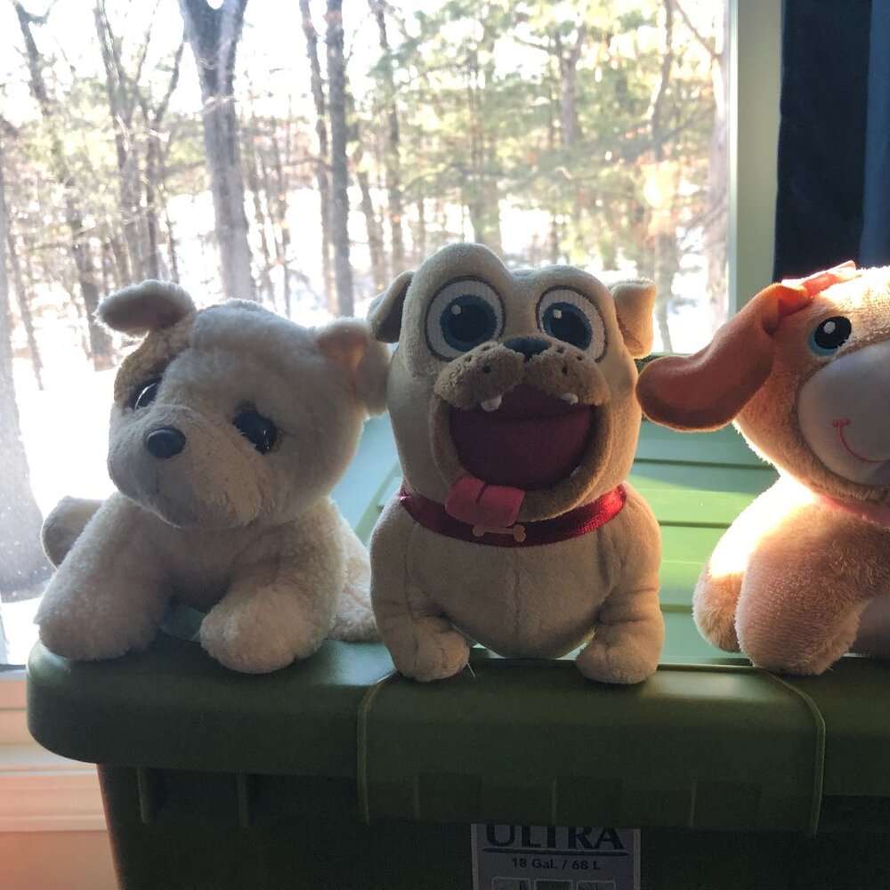 Set of Three Stuffed Dogs; Small; Used but in Good Condition; Squishy and cute